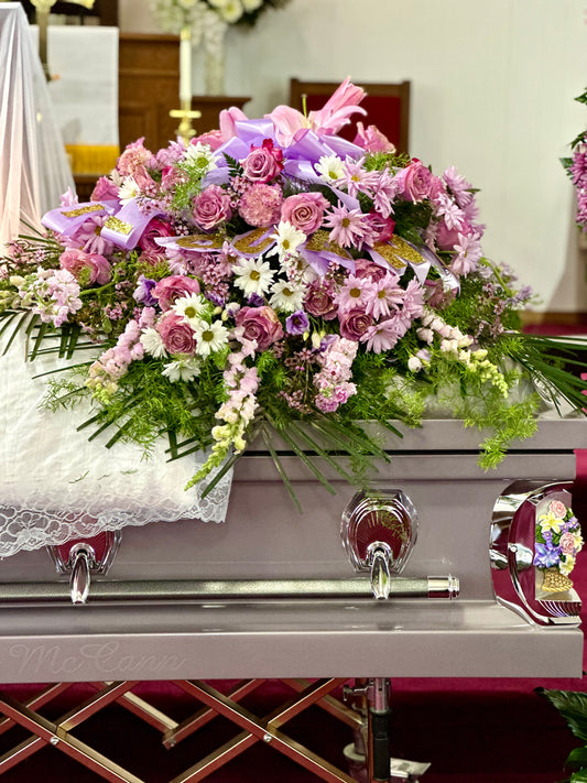 Peaceful Pastels Casket Spray