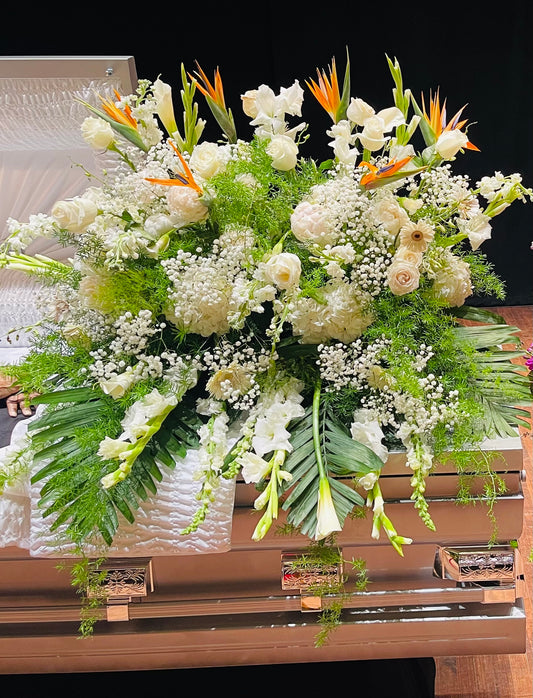 Doves Paradise Casket Spray