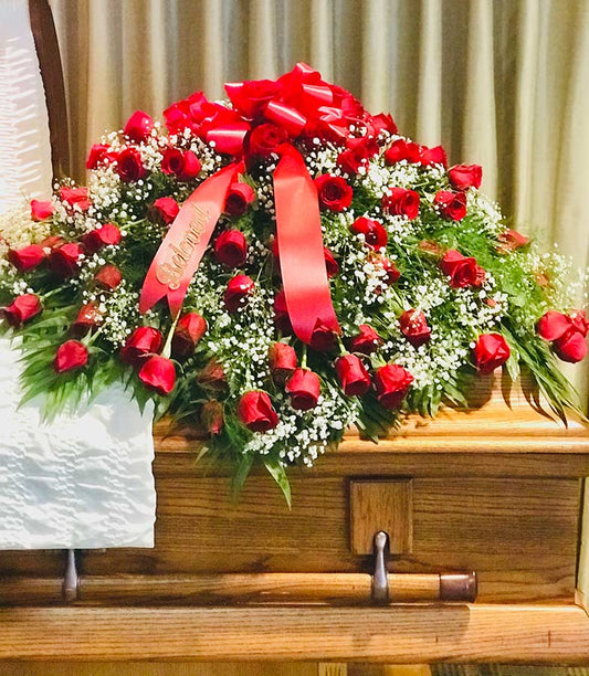 Red Rose Casket Spray